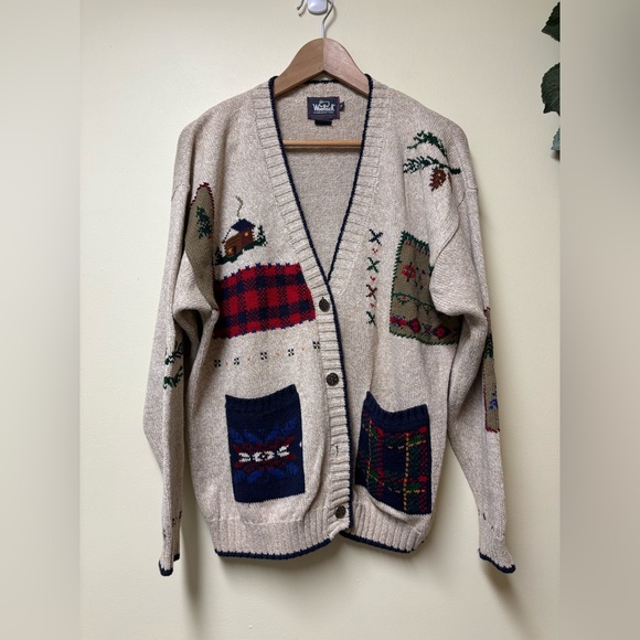Woolrich Sweaters - Vintage Woolrich Cottagecore Country Cabin Pinecone Cardigan Sweater Medium